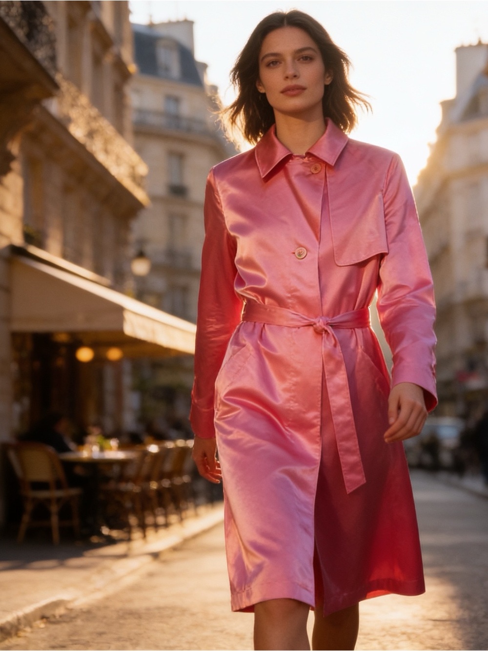 Votre Nom Women’s Statement Fall Trench. Pink. Size 4